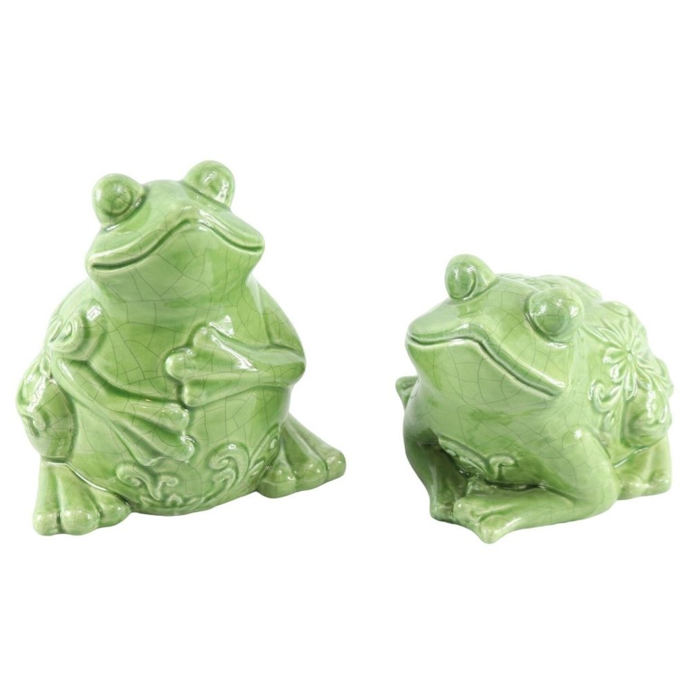 TII Collections Glazed Ceramic Frogs Decor